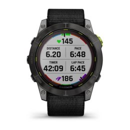 Zegarek sportowy Garmin Enduro 2 Solar 35mm Black Carbon Gray DLC Ti Ultrafit Band Szary