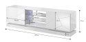 Szafka RTV QIU 160 MDF biały połysk/ biały połysk