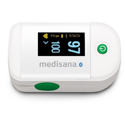 Pulsoksymetr Medisana PM 100 Connect wyświetlacz OLED | aplikacja VitaDock+ | 58 x 34 x 35 mm