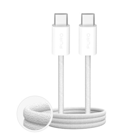 Kabel przewód USB-C w oplocie Fabrik 4 240W 1m - biały