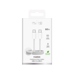 Kabel przewód USB-C w oplocie Fabrik 4 240W 1m - biały