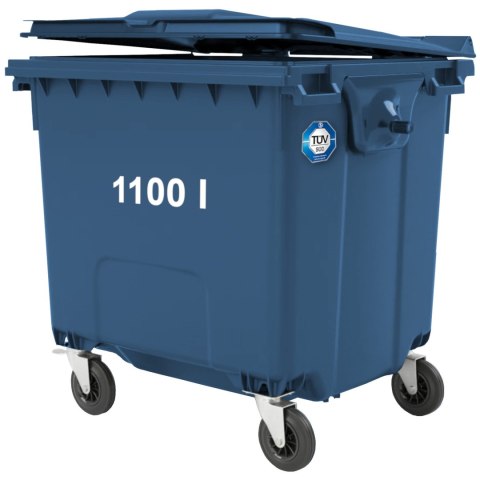 Kontener pojemnik na odpady śmieci komunalne PZH EN 840-2 DIN 1100L - niebieski