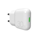 Ładowarka sieciowa USB-C GaN 30W - biała