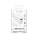 Ładowarka sieciowa USB-C USB-A PD z kablem USB-C 45W - biała
