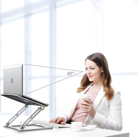 Podstawka uniwersalna rozkładana na laptop do 17'' - srebrna