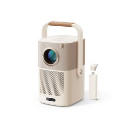 Projektor multimedialny bezprzewodowy FullHD 1080p LCD z głośnikami JBL WiFi BT T2 Plus - beżowy