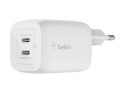 Podwójna ładowarka ścienna Belkin USB-C GaN PD PPS, 65 W | WCH013vfWH