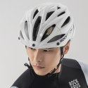 Kask rowerowy z szybką odpinanymi okularami z filtrem UV unisex - biały