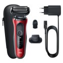 Braun | Golarka | 61-R1200s | Czas pracy (maks.) 50 min | Na mokro i sucho | Czerwony/czarny