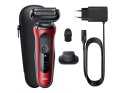 Braun | Golarka | 61-R1200s | Czas pracy (maks.) 50 min | Na mokro i sucho | Czerwony/czarny