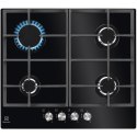 Płyta gazowa Electrolux KGG6426K 60 cm | 4 palniki | zapłon elektryczny | ruszty żeliwne | czarny