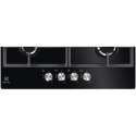 Płyta gazowa Electrolux KGG6426K 60 cm | 4 palniki | zapłon elektryczny | ruszty żeliwne | czarny