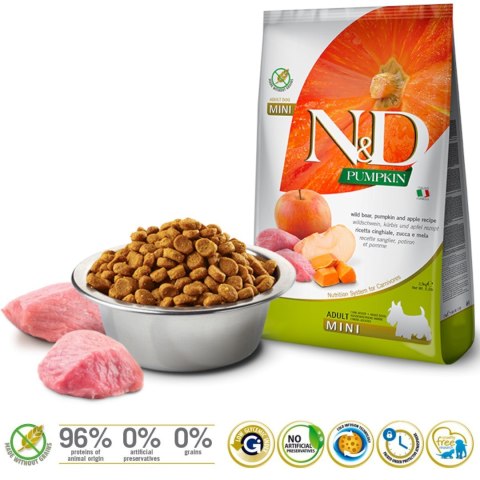 FARMINA N&D Pumpkin Boar & Apple Adult Mini - sucha karma dla psa - 2,5kg