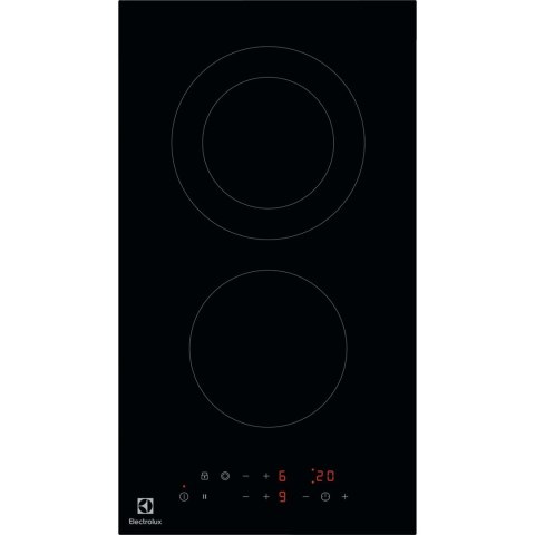 Płyta ceramiczna Electrolux LHR3233CK 30 cm | 2 pola | wskaźnik ciepła resztkowego | timer | czarny