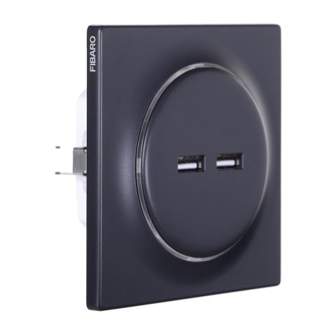 Inteligentne gniazdko USB FIBARO Walli N Outlet, antracyt (FGWU-021-8)