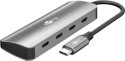 Goobay 76565 Slim 4-portowy koncentrator USB, USB-C™ auf USB-C™, 10 Gbit/s, szary
