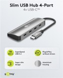 Goobay 76565 Slim 4-portowy koncentrator USB, USB-C™ auf USB-C™, 10 Gbit/s, szary