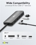 Goobay 76565 Slim 4-portowy koncentrator USB, USB-C™ auf USB-C™, 10 Gbit/s, szary