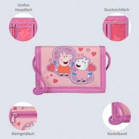 Portfel zamykany na rzep, świnka peppa