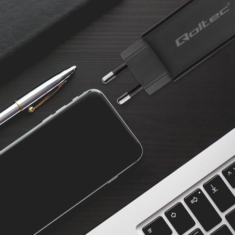 QOLTEC ŁADOWARKA SIECIOWA 90W GAN | 5-20V | 3-4.5A | USB-C 3.1