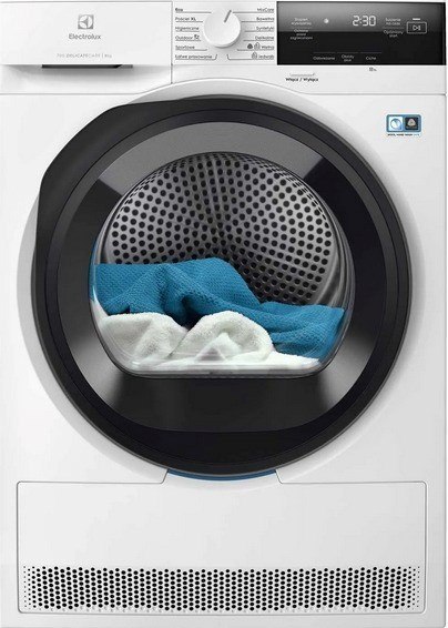 Suszarka ELECTROLUX EW7DX385AP z pompą ciepła, 8kg, klasa E, 66dB, SensiCare, DelicateCare