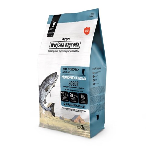 Wiejska Zagroda Łosoś Monobiałkowa karma sucha dla kota 3kg