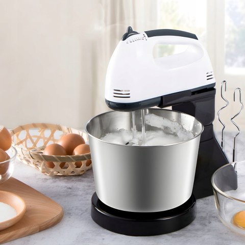 Mikser robot kuchenny ręczny z misą 7 prędkości 4 końcówki 450 W