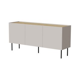 Komoda FELLINI 150x40x70 kaszmir + blat dąb olejowany
