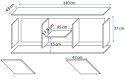 Szafka RTV SOHO 140x43x37 kaszmir+czarny