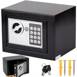 Sejf elektroniczny na klucz kod do domu biura STAL 23 x 17 x 17 cm