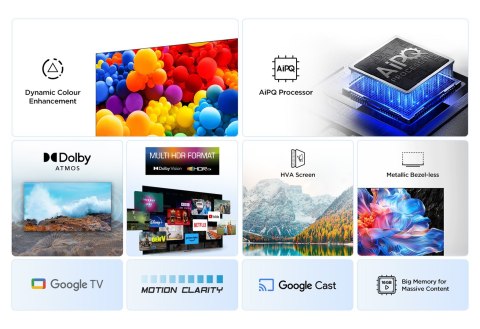 Telewizor TCL 75V6C DLED 75'' 4K Ultra HD Google TV Dolby Atmos DVB-T2 Metaliczny