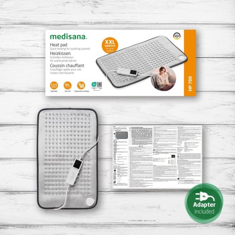 Pad grzejny Medisana HP 700 XXL 100 W | 9 poziomów ciepła | 600 x 350 mm | szary