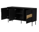 Komoda INSERTO 3D 143,5x40x80 czarny + LED