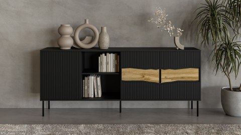 Komoda INSERTO 3D1W 190x40x80 czarny + LED