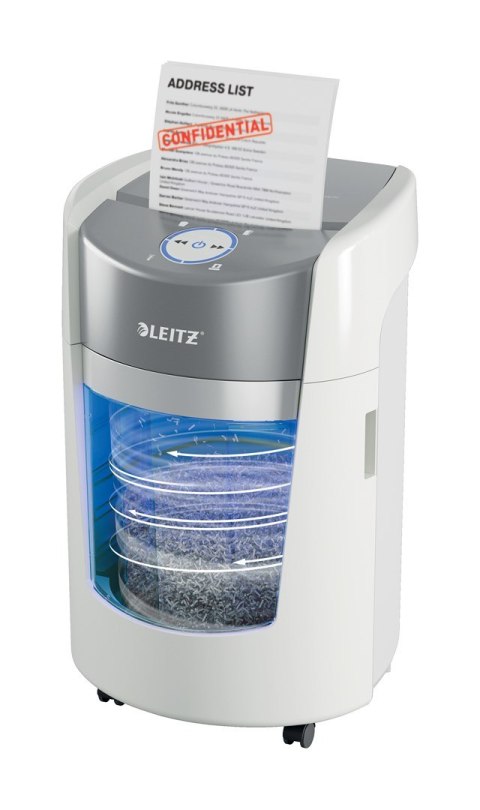 Niszczarka Leitz IQ OptiMax Small Office 350, 22l, P5, 8 kartek, Automatyczny Start/Stop, Funkcja cofania, Obrotowy pojemnik - 3