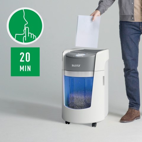 Niszczarka Leitz IQ OptiMax Small Office 350, 22l, P5, 8 kartek, Automatyczny Start/Stop, Funkcja cofania, Obrotowy pojemnik - 3