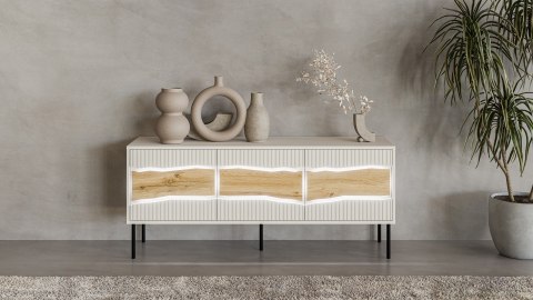 Szafka RTV INSERTO 3D 143,5x40x61,5 kaszmir + LED