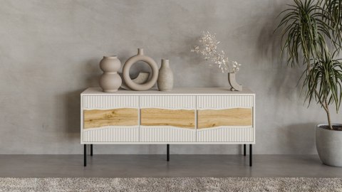 Szafka RTV INSERTO 3D 143,5x40x61,5 kaszmir + LED