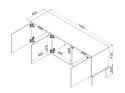 Szafka RTV INSERTO 3D 143,5x40x61,5 kaszmir + LED