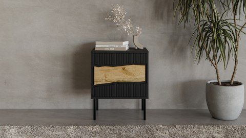 Szafka nocna 2szt INSERTO 50x40x61,5 czarny + LED
