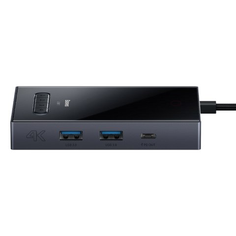 8w1 HUB adapter HDMI DisplayPort VGA USB-A USB-C - szary