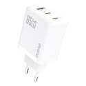 Ładowarka sieciowa GaN z kablem USB-C 1m 65W -biała