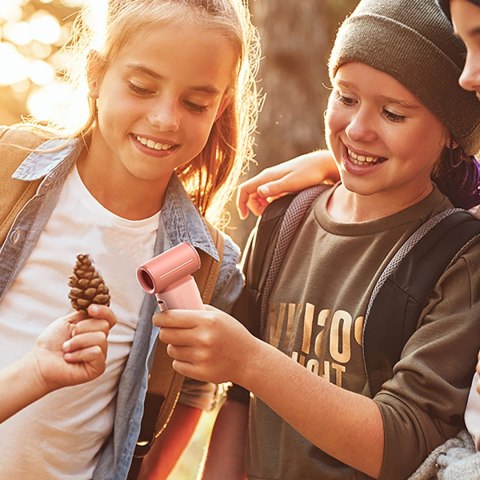 Mini dmuchawa wiatrak wentylator przenośny USB-C 5000mAh - różowy