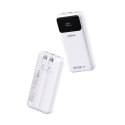 Powerbank 20000mAh 22.5W PD USB-C USB-A z wbudowanymi kablami iPhone Lightning USB-C - biały