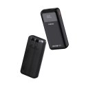 Powerbank 20000mAh 22.5W PD USB-C USB-A z wbudowanymi kablami iPhone Lightning USB-C - czarny