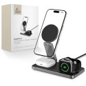 Ładowarka indukcyjna 3w1 do smartfona smartwatcha słuchawek z kablem USB-C - czarna