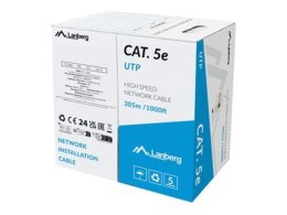 Lanberg | Kabel LAN Cat.5E 305M Solid CCA Grey Fluke Passed | LCU5-15CC-0305-S