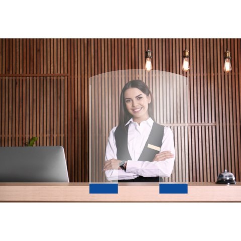 Osłona ochronna oddzielająca z plexi do recepcji na ladę 850 x 700 mm