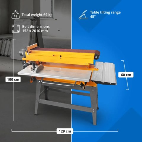 Szlifierka taśmowa stołowa do drewna metalu krawędzi 230 V 1100 W
