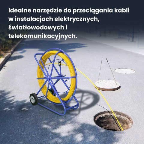 Extralink Pilot do przeciągania kabli Pilot 9mm 150m włókno szklane FRP, śr. 9mm, dł. 150m, żółty
